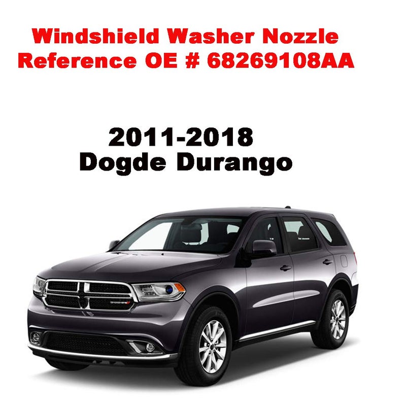 ZHPTAM ZHParty 2 Pcs Front Windshield Washer Nozzle Wiper Spray Jet Fits Jeep Grand Cherokee 2011-2023  Fits Dodge Grand Caravan 2011-2014  Fits Dodge Durango 2011-2018 - Replace OEM# 68269108AA  55372143AB - Image 2